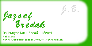 jozsef bredak business card